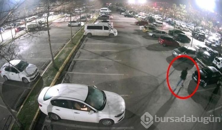 Parke taşı ile 35 aracın camlarını kıran şüpheli, kamerada
