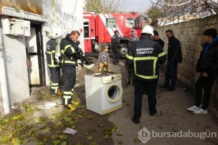 Çamaşır makinesinden yangın çıktı!