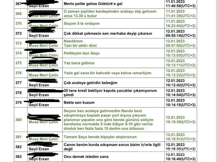 Seçil Erzan'ın cep telefonundan yeni detaylar