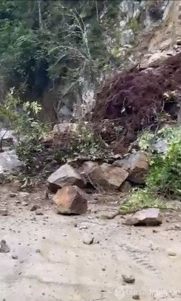 Rize'de heyelan yolu kapattı