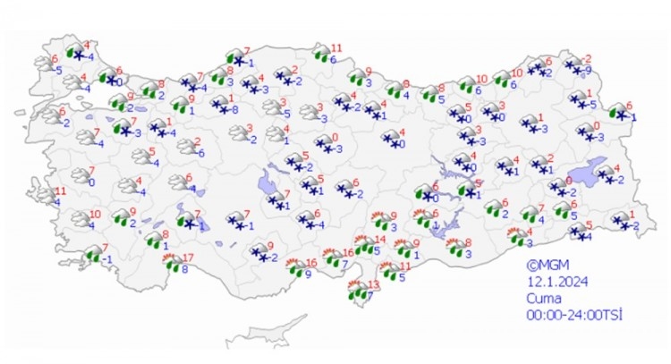 Meteoroloji'den 8 il için kuvvetli kar uyarısı