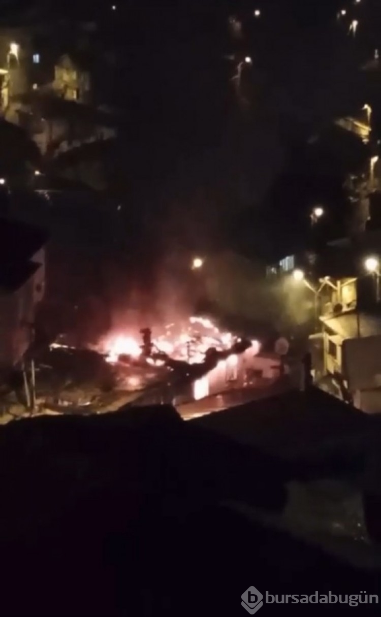 Bursa'da alev alev yanan ev küle döndü