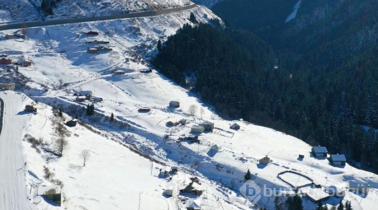 Trabzon'daki o vadi karla kaplandı