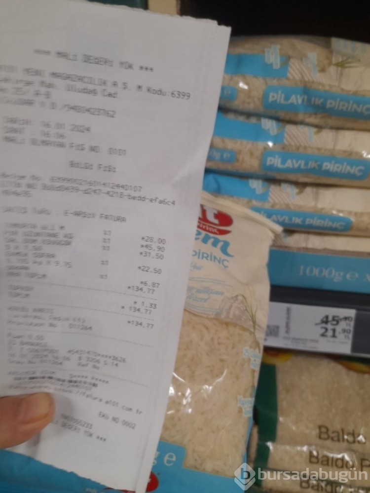 Bursa'da zincir marketteki bir ürünün fiyatı reyonda farklı fişte farklı!