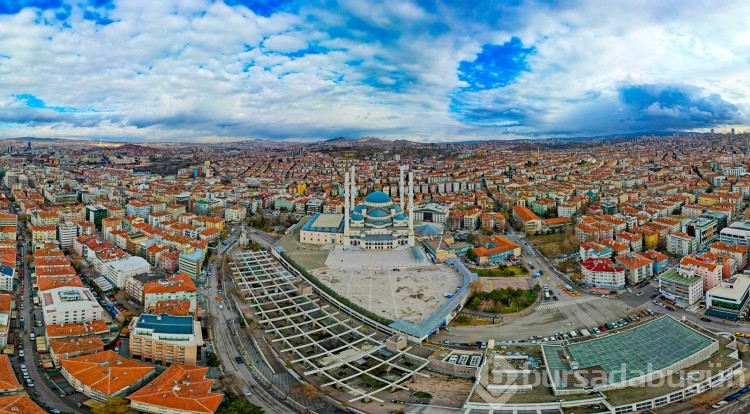 Kocatepe Camii'nin gökyüzü ile buluşması havadan görüntülendi