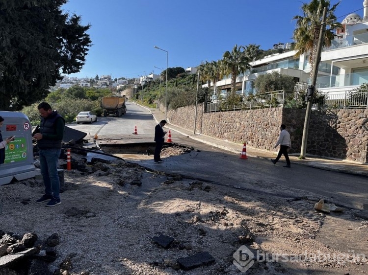 Bodrum'da ana isale hattı patladı