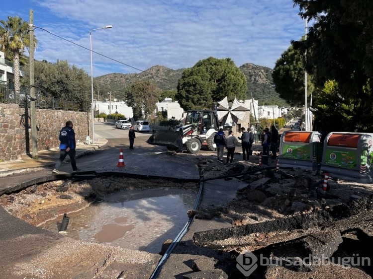 Bodrum'da ana isale hattı patladı