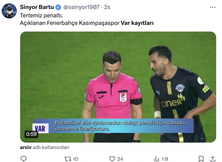 VAR kayıtları yayımlandı sosyal medya karıştı