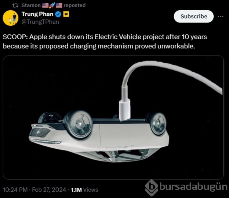 İptal edilen Apple Car sosyal medyada alay konusu oldu
