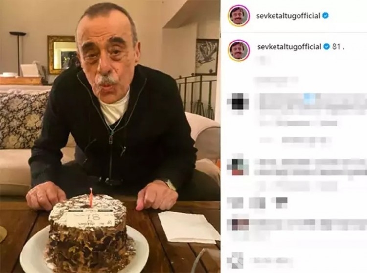 81 yaşına giren oyuncu Şevket Altuğ doğum günü pastasını paylaştı!