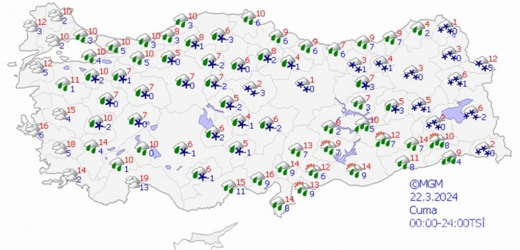 10 il için kuvvetli yağış fırtına ve çığ uyarısı Bugün hava nasıl olacak?