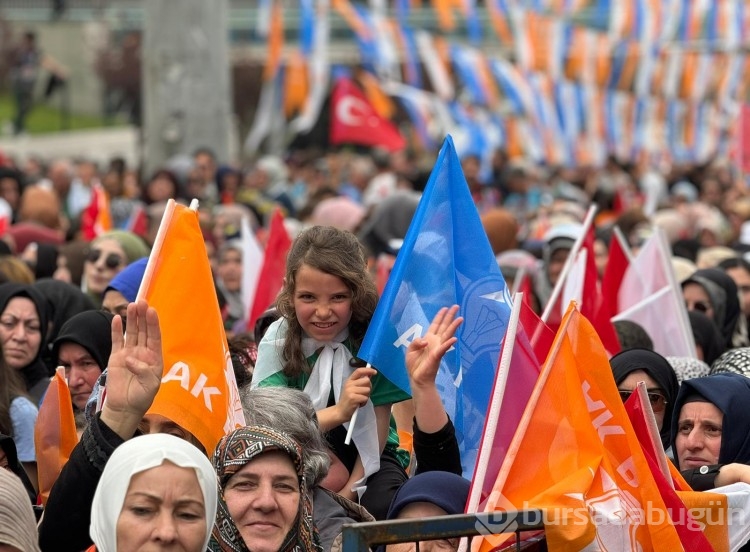 Cumhurbaşkanı Erdoğan'ın Bursa mitinginden kareler 