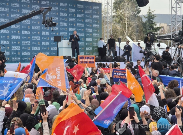 Cumhurbaşkanı Erdoğan'ın Bursa mitinginden kareler 