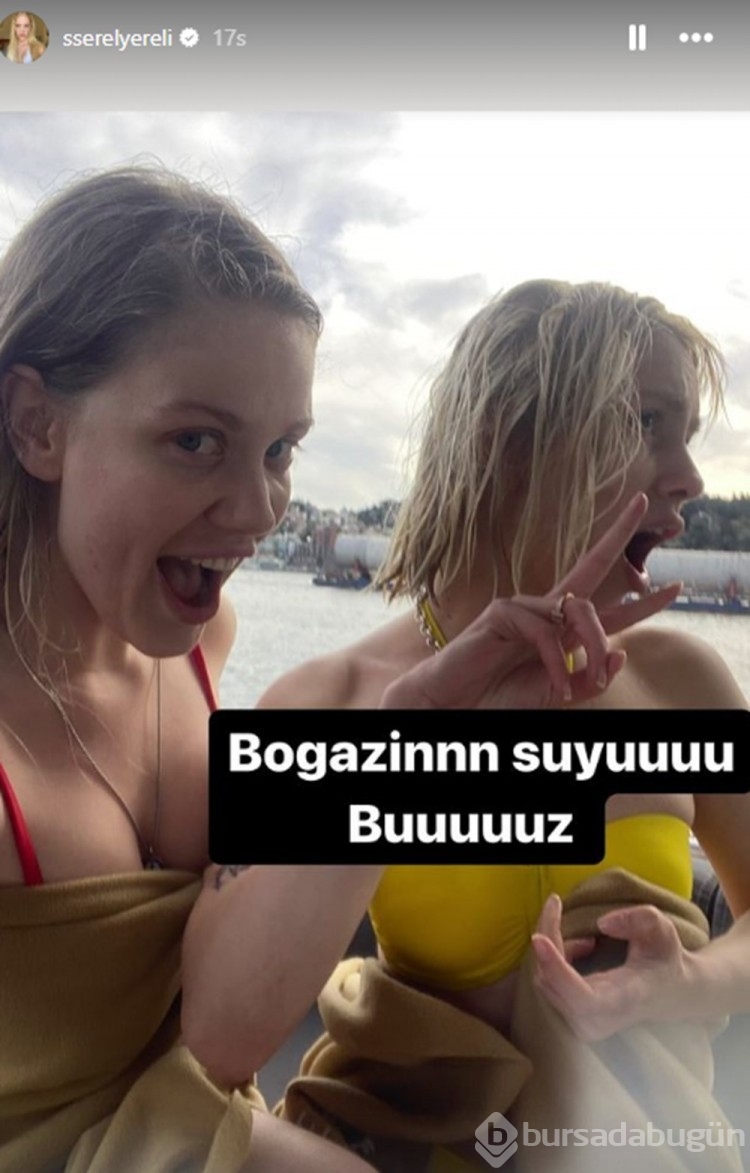 Aleyna Tilki ve Serel Yereli Boğaz'da yüzdü
