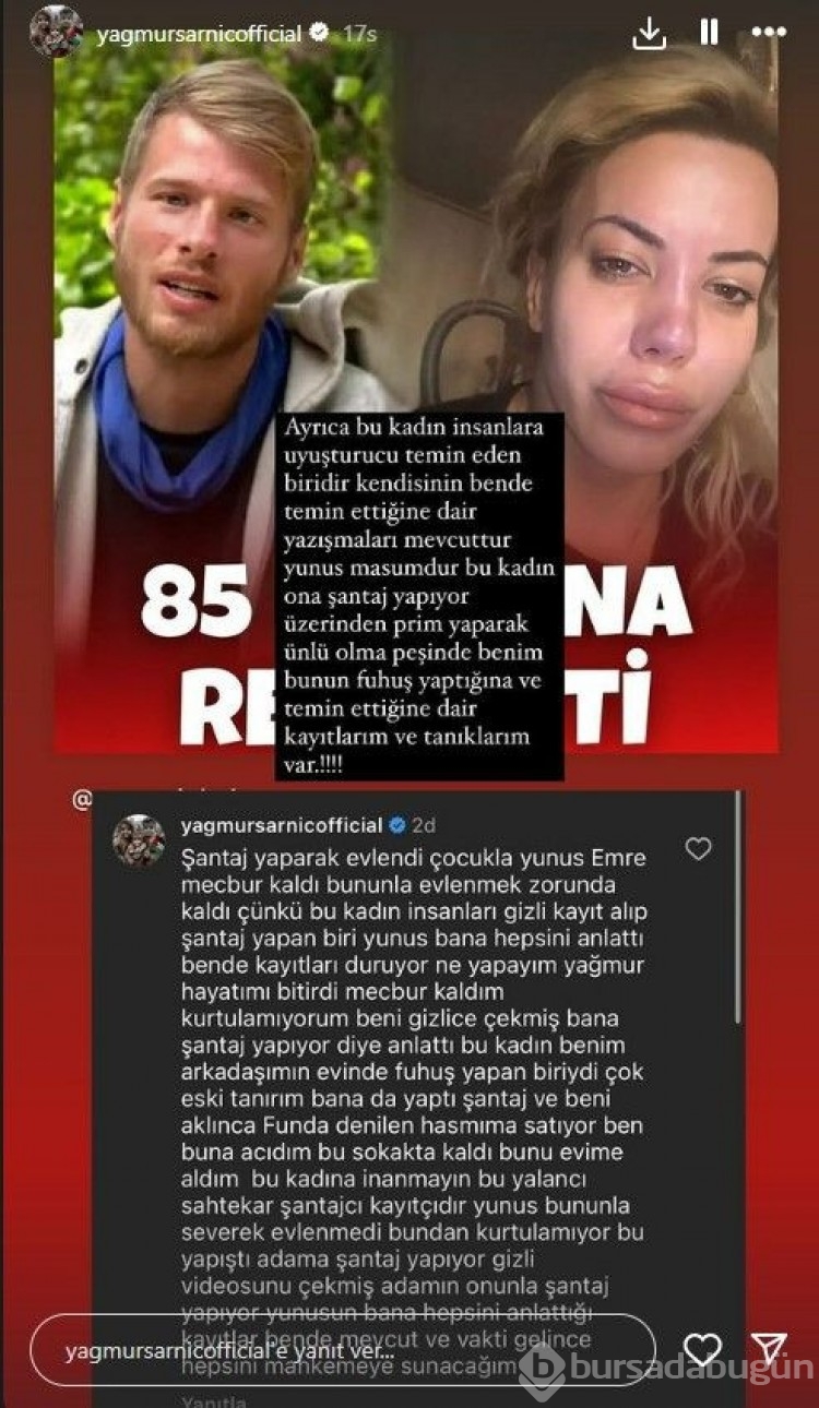 Yağmur Sarnıç, Survivor Yunus Emre'nin eşine suçlamalar yağdırdı!