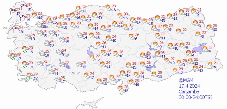 Batı için kuvvetli sağanak uyarısı