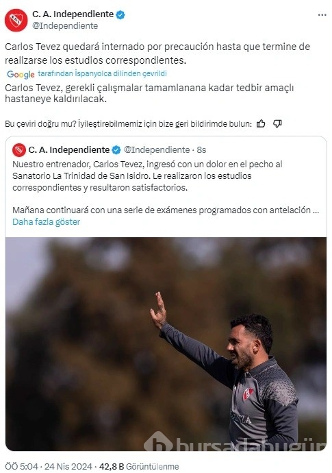 Carlos Tevez'den gelen kötü haber!