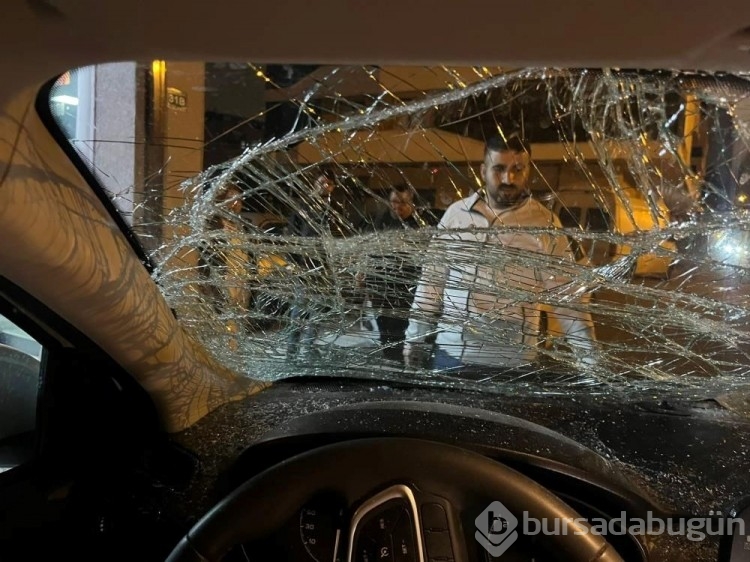 Bursa'da seyir halindeki araca at çarptı
