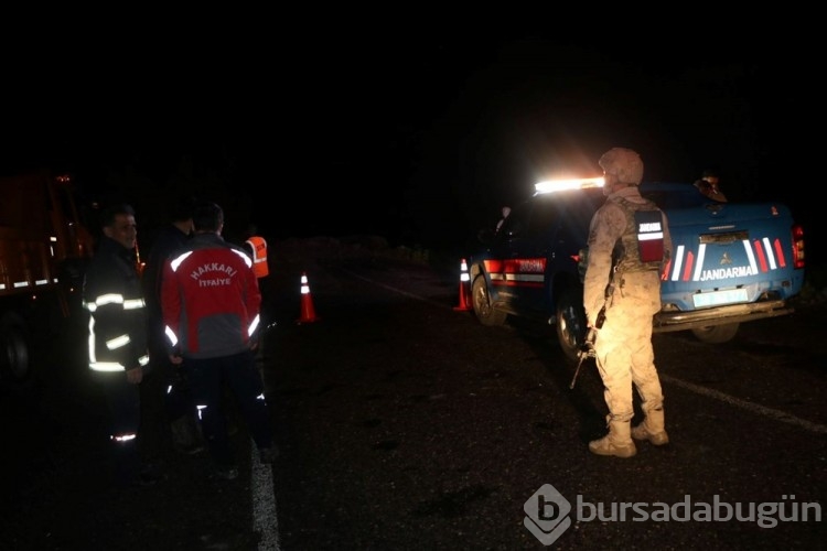 Hakkari-Çukurca karayolunda heyelan: Kamyonet kayaların arasında kaldı
