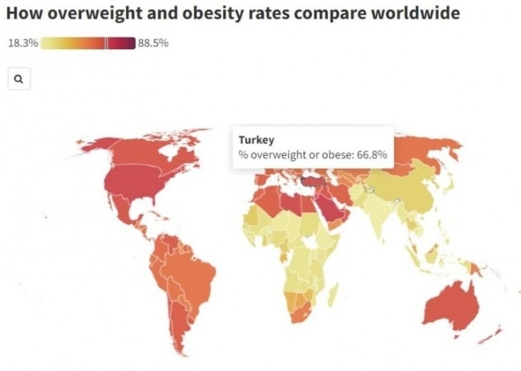 Obezitede korkutan rapor: Türkiye de kırmızı