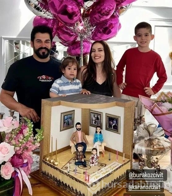 Burak Özçivit ile Fahriye Evcen'in aile pastası gündem oldu