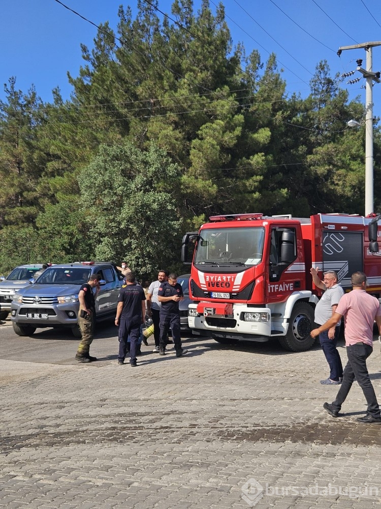 Bursa'da çıkan anız yangını böyle görüntülendi