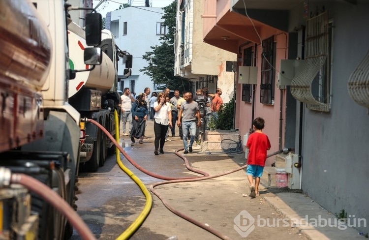 Bursa'da yanan fabrikalar havadan drone ile görüntülendi