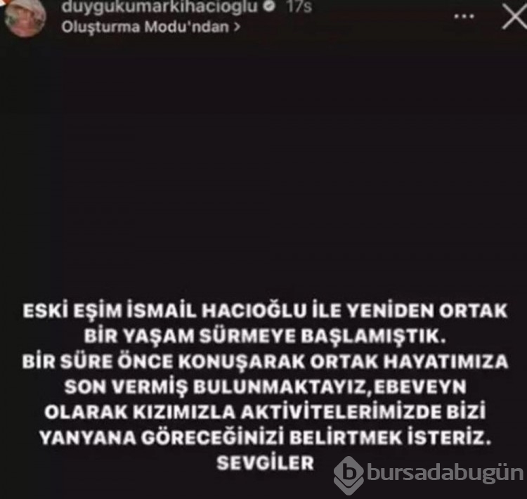 İsmail Hacıoğlu ile Duygu Kumarki bir kez daha ayrıldıklarını duyurdu