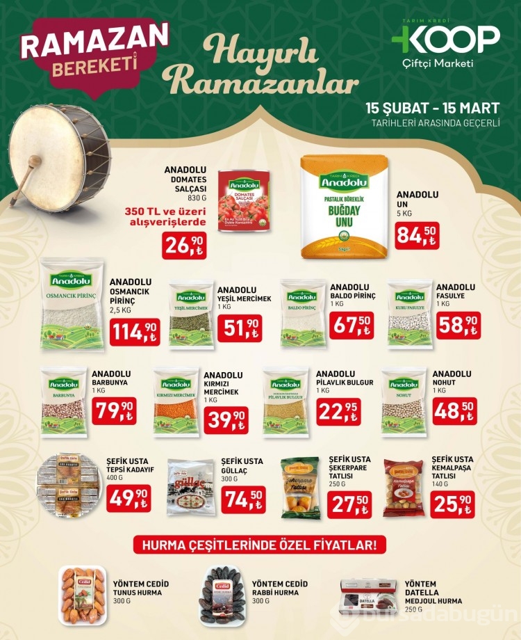 Tarım Kredi Kooperatif Market'te Ramazan indirimi başladı: Pirinç, bulgur, makarna, yağ, şeker, hurma, peynir...