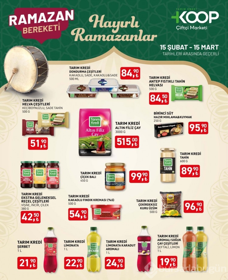 Tarım Kredi Kooperatif Market'te Ramazan indirimi başladı: Pirinç, bulgur, makarna, yağ, şeker, hurma, peynir...