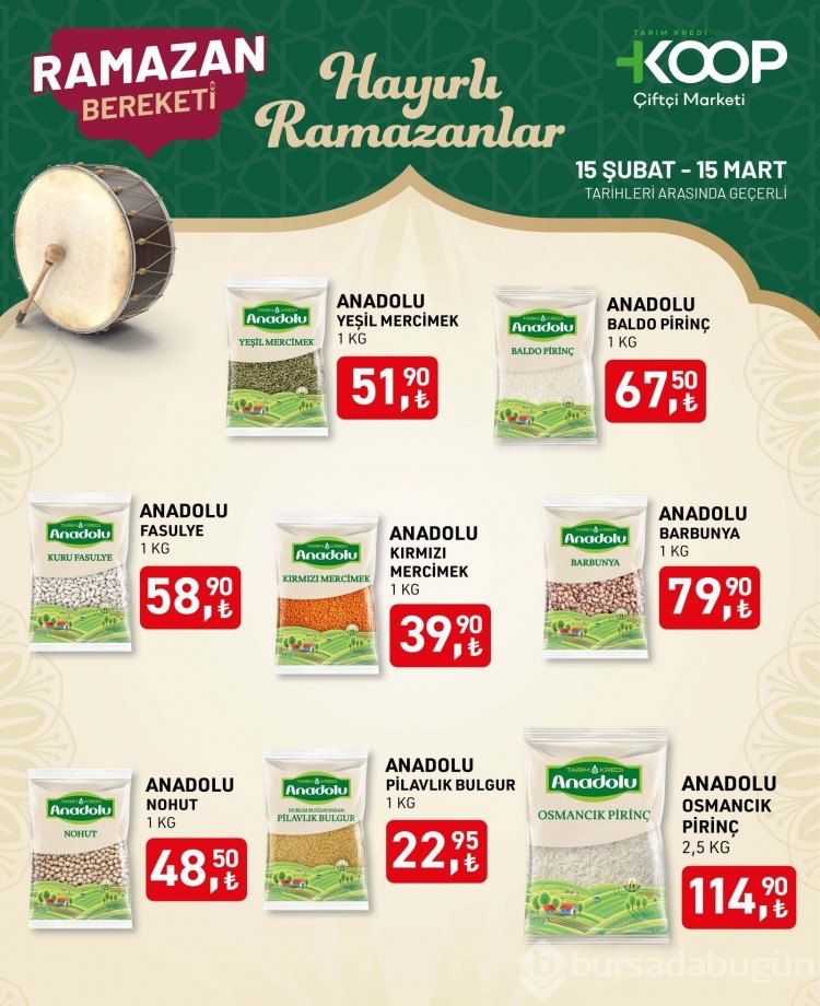 Tarım Kredi Kooperatif Market'te Ramazan indirimi başladı: Pirinç, bulgur, makarna, yağ, şeker, hurma, peynir...