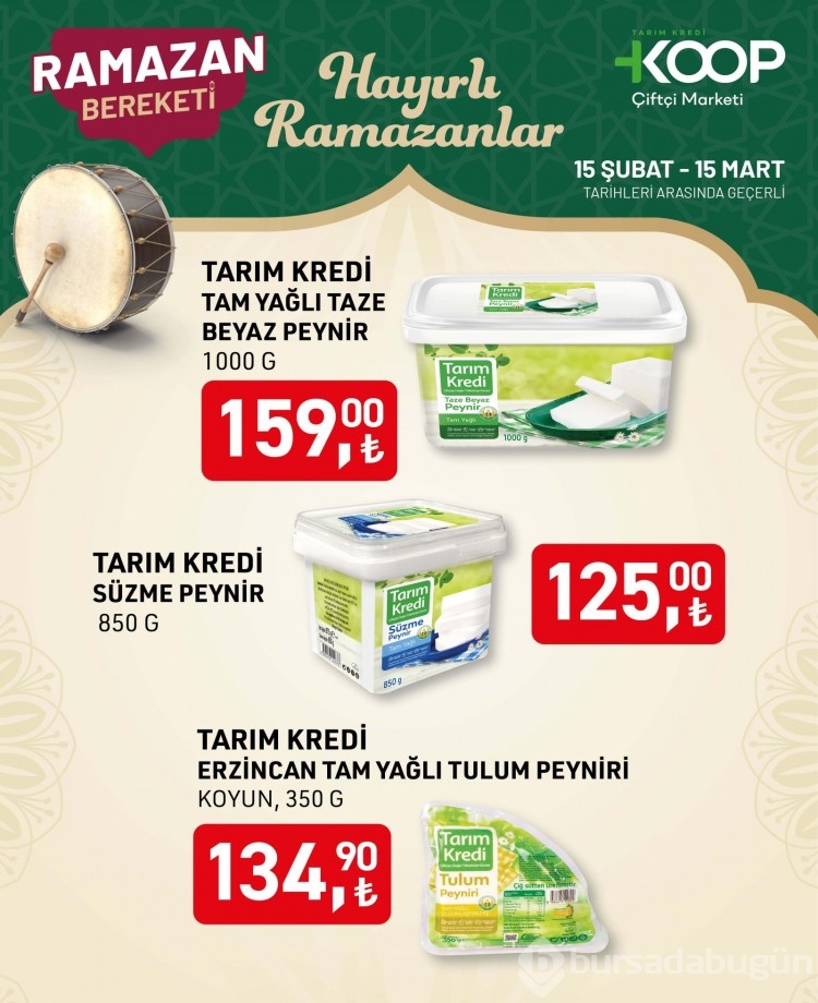 Tarım Kredi Kooperatif Market'te Ramazan indirimi başladı: Pirinç, bulgur, makarna, yağ, şeker, hurma, peynir...