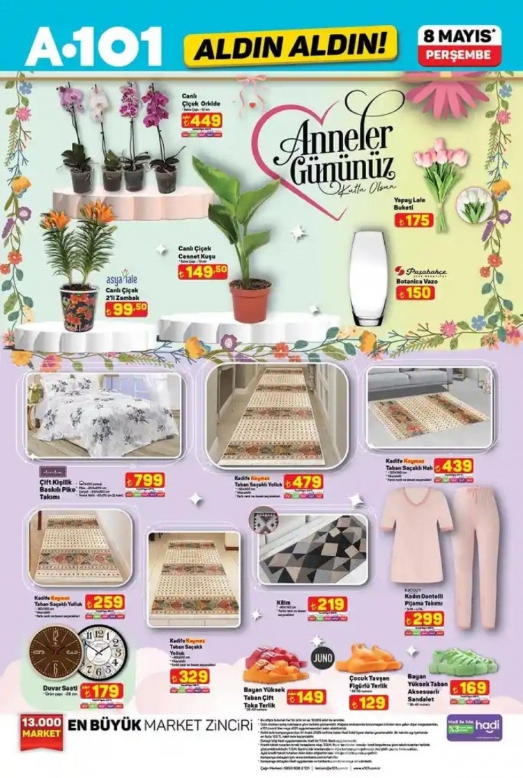 A101'de Anneler Günü 2025: Hediye şenliği! Çiçek, elektronik, mutfak, giyim, aksesuar...