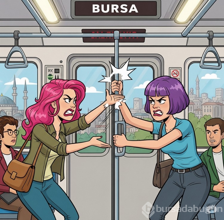 Bursa metrosunda dertler raydan çıktı! İşte metroda gülümseten karikatürler