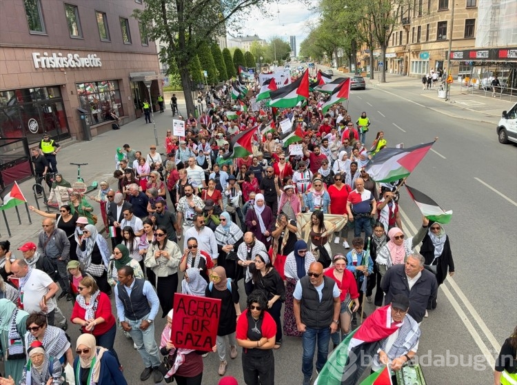 İsveç'te İsrail'in Gazze'ye yönelik saldırıları protesto edildi