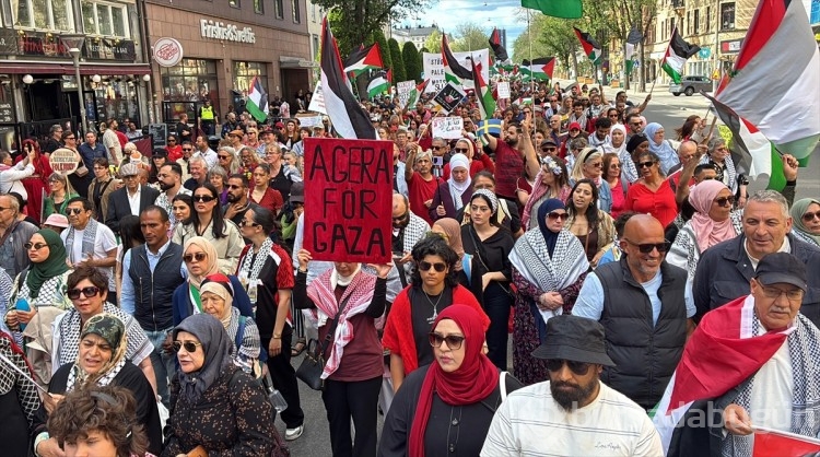 İsveç'te İsrail'in Gazze'ye yönelik saldırıları protesto edildi