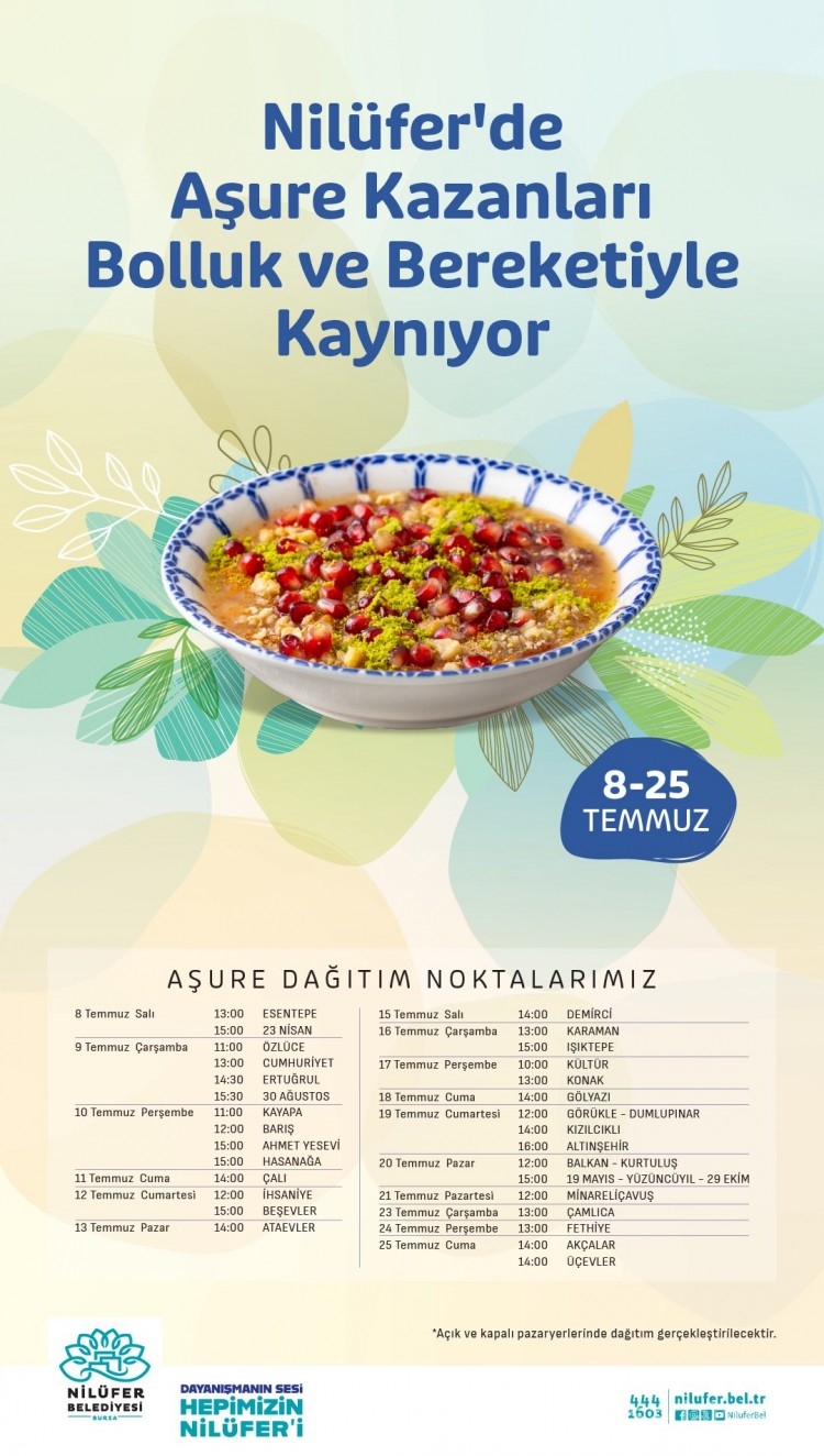 Bursa Nilüfer Belediyesi'nin aşure dağıtım noktaları belli oldu... 