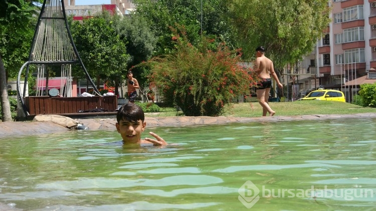 Sıcak hava tehlikeyi göz ardı etti! Çocuklar ve hayvanlar aynı yerde serinledi...