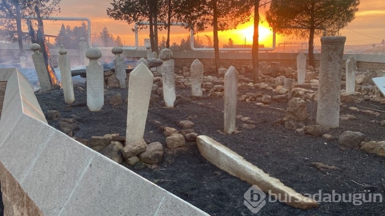 Yangın sonrası acı bilanço! Tarihi mezarlar zarar gördü...