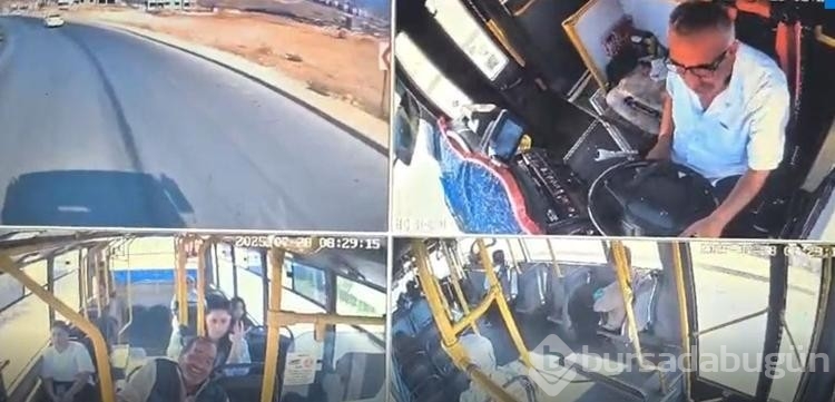 Otobüs şoförü kalp krizi geçirdi! Kazadan son anda dönüldü