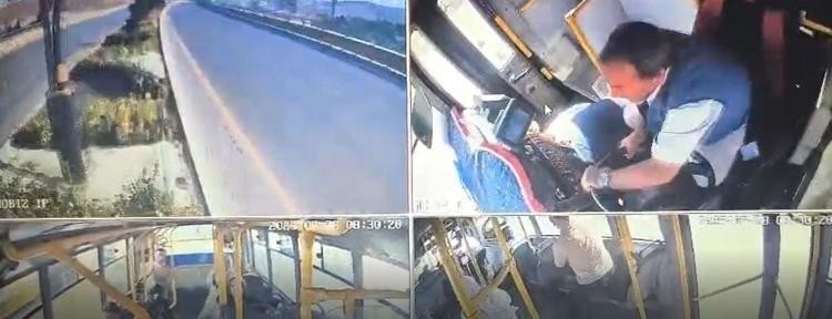 Otobüs şoförü kalp krizi geçirdi! Kazadan son anda dönüldü