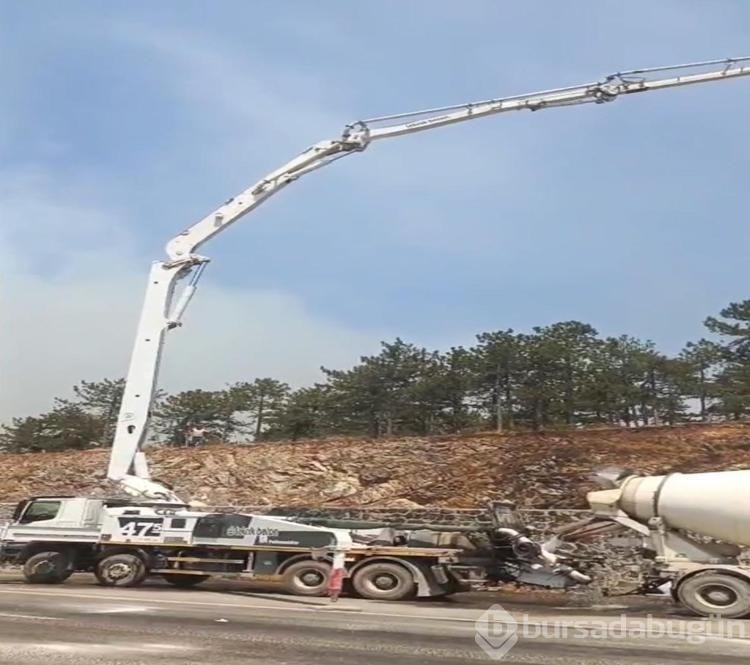 Beton arabasıyla alevlere su sıktılar!
