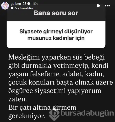Hangi ünlü 'Siyasete girecek misiniz?' sorusuna ne yanıt verdi?