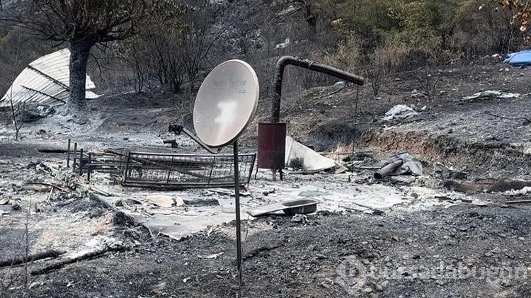 Yanan dağ evinden geriye sadece bunlar kaldı! İşte o eşyalar...