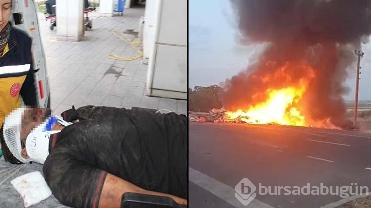 Lastiği patlayınca tır devrildi! Şoför ağır yaralandı