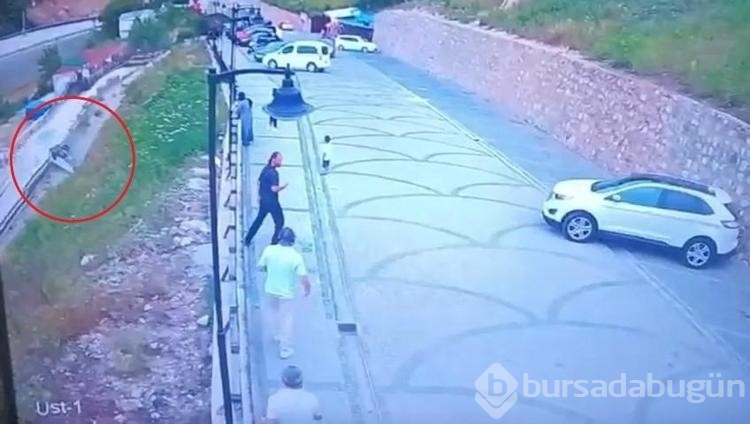 Park etmek için manevra yaparken yamaçtan yuvarlandı!