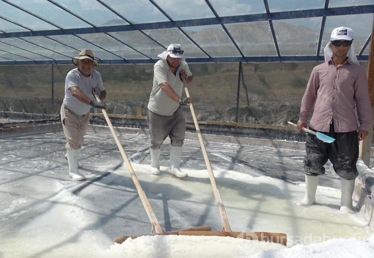 Sıcak havada asırlık geleneklerle tuz üretimi