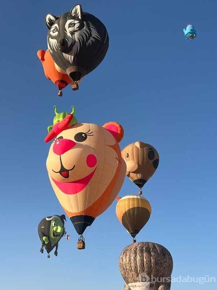 Kapadokya'da özel figürlü balonlar gökyüzünde görsel şölen oluşturdu