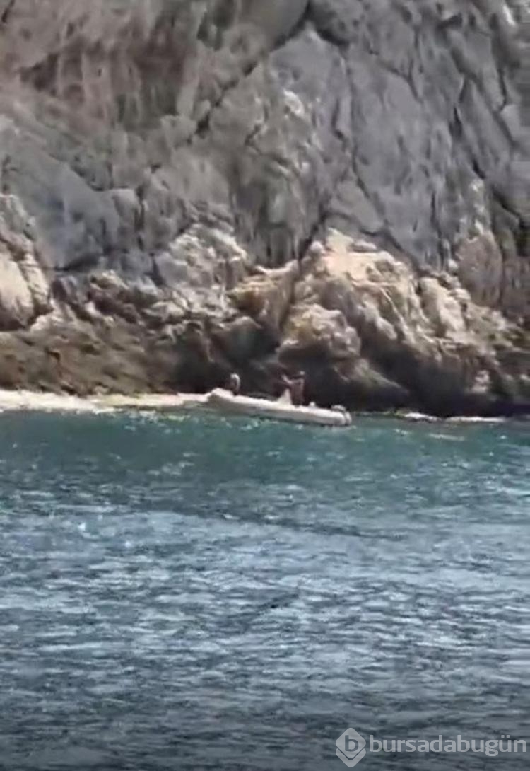 3 gündür kayalıkta mahsur olan keçiyi tekneciler kurtardı