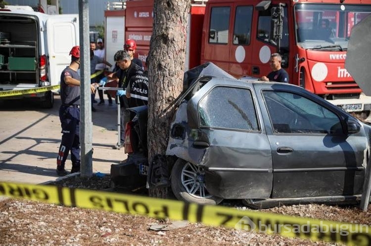 Ağaca çarpan sürücü otomobiline sıkışıp yaşamını yitirdi